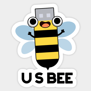 US Bee Funny USB Technical Pun Sticker